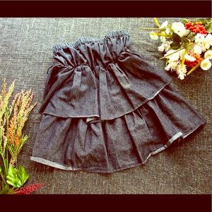 Flouncy Denim Skirt
